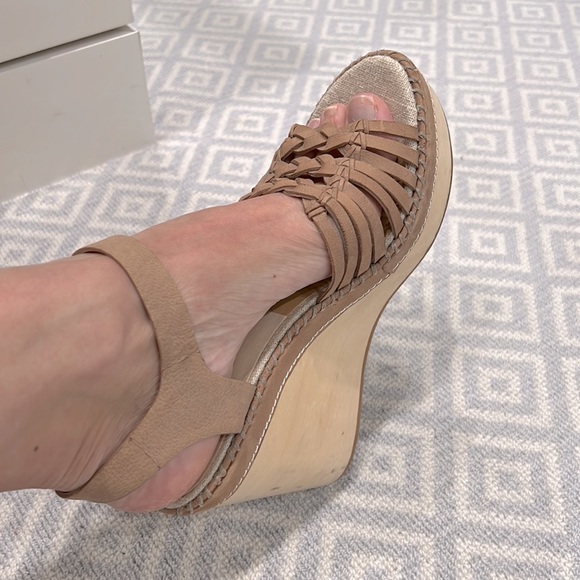Dolce vita blush leather platform sandals wedges - Picture 3 of 5